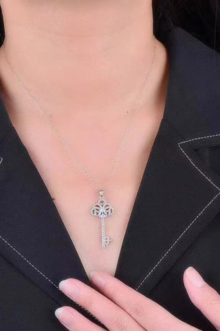 1 Carat Moissanite Key Pendant Necklace 1 Carat Moissanite Key Pendant Necklace