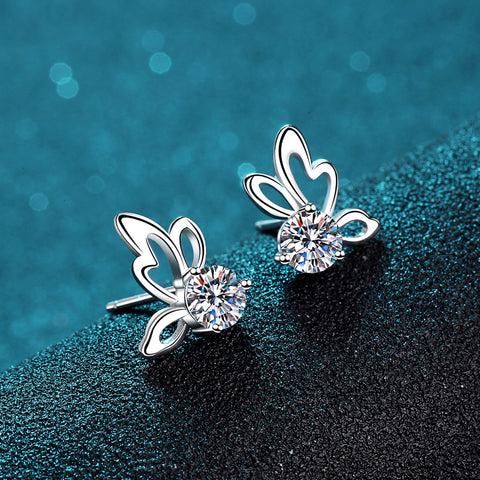 1 Carat Moissanite Butterfly Shape Earrings 1 Carat Moissanite Butterfly Shape Earrings