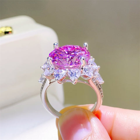 10 Carat Moissanite Zircon 925 Sterling Silver Ring 10 Carat Moissanite Zircon 925 Sterling Silver Ring