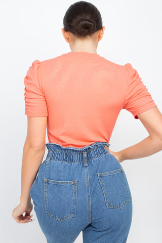 Short Ruching Sleeve Top Short Ruching Sleeve Top