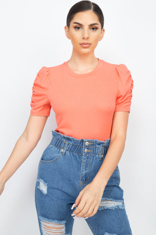 Short Ruching Sleeve Top Short Ruching Sleeve Top