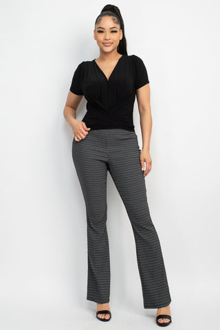 Fitted Flare Leg Plaid Pants Fitted Flare Leg Plaid Pants