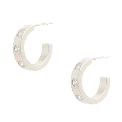 14k Rhinestone Hoop Gold Dipped Earring 14k Rhinestone Hoop Gold Dipped Earring