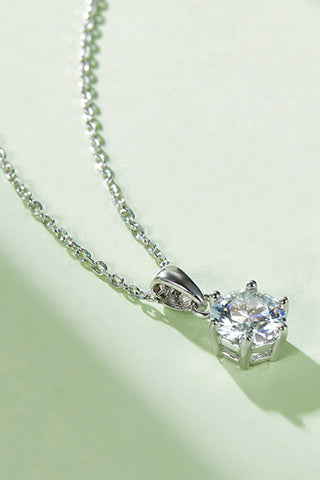 1 Carat Moissanite 925 Sterling Silver Necklace 1 Carat Moissanite 925 Sterling Silver Necklace
