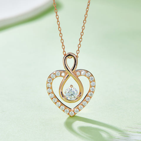 1 Carat Moissanite 925 Sterling Silver Heart Shape Necklace 1 Carat Moissanite 925 Sterling Silver Heart Shape Necklace