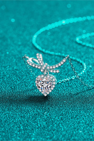 1 Carat Moissanite Heart Pendant Necklace 1 Carat Moissanite Heart Pendant Necklace