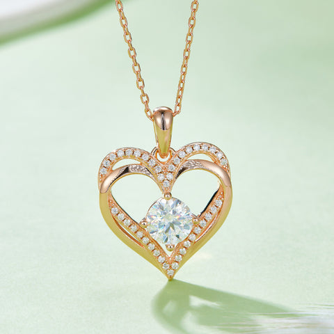 1.2 Carat Moissanite 925 Sterling Silver Heart Necklace 1.2 Carat Moissanite 925 Sterling Silver Heart Necklace