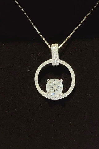 1 Carat Moissanite 925 Sterling Silver Necklace 1 Carat Moissanite 925 Sterling Silver Necklace