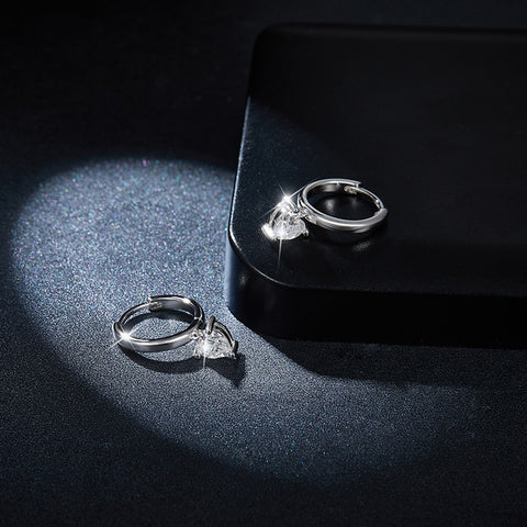 1 Carat Moissanite 925 Sterling Silver Heart Earrings 1 Carat Moissanite 925 Sterling Silver Heart Earrings