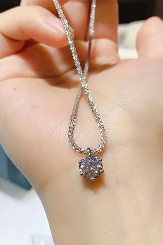 1 Carat Moissanite 925 Sterling Silver Necklace 1 Carat Moissanite 925 Sterling Silver Necklace