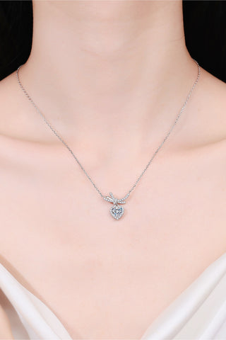 1 Carat Moissanite Heart Pendant Necklace 1 Carat Moissanite Heart Pendant Necklace