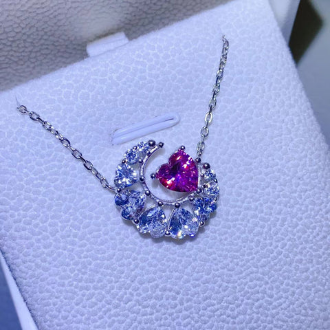 1 Carat Moissanite 925 Sterling Silver Heart Necklace 1 Carat Moissanite 925 Sterling Silver Heart Necklace