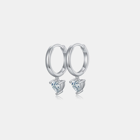 1 Carat Moissanite 925 Sterling Silver Heart Earrings 1 Carat Moissanite 925 Sterling Silver Heart Earrings