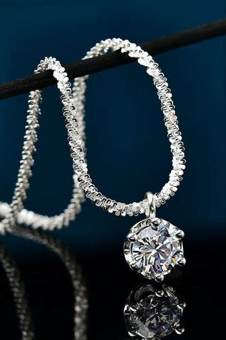 1 Carat Moissanite 925 Sterling Silver Necklace 1 Carat Moissanite 925 Sterling Silver Necklace