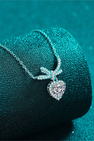 1 Carat Moissanite Heart Pendant Necklace 1 Carat Moissanite Heart Pendant Necklace
