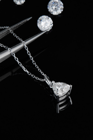 1 Carat Moissanite Pendant 925 Sterling Silver Necklace 1 Carat Moissanite Pendant 925 Sterling Silver Necklace