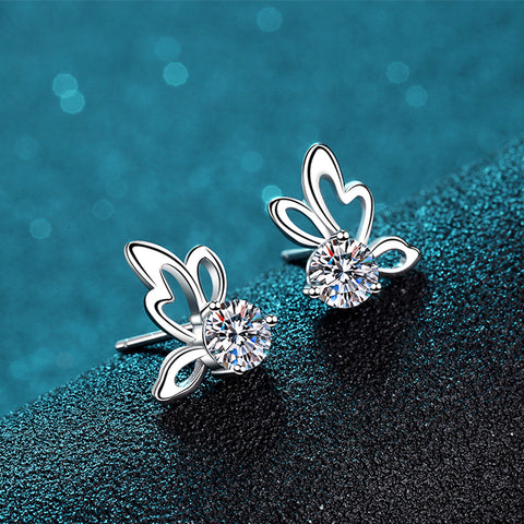 1 Carat Moissanite Butterfly Shape Earrings 1 Carat Moissanite Butterfly Shape Earrings