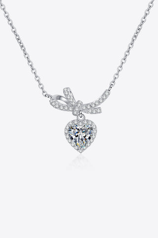 1 Carat Moissanite Heart Pendant Necklace 1 Carat Moissanite Heart Pendant Necklace