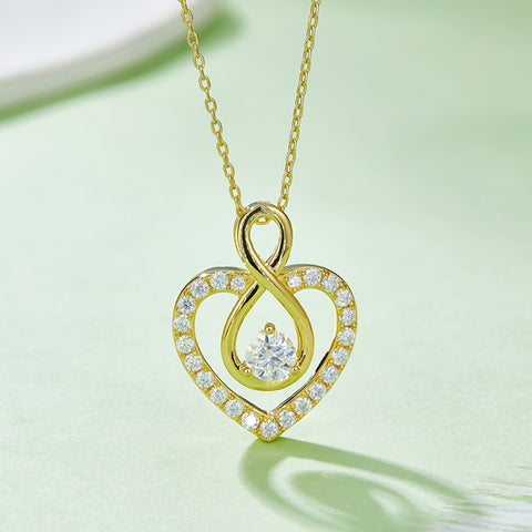 1 Carat Moissanite 925 Sterling Silver Heart Shape Necklace 1 Carat Moissanite 925 Sterling Silver Heart Shape Necklace