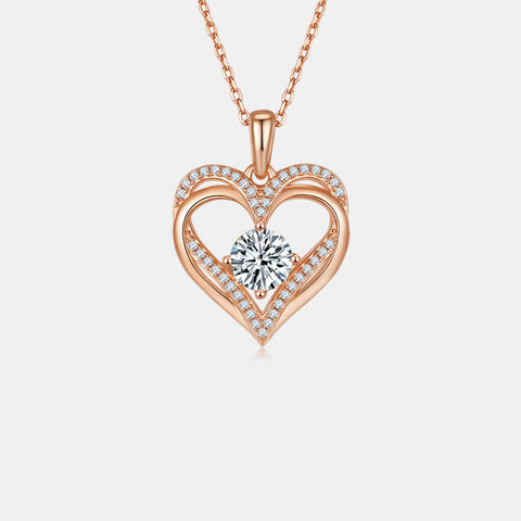1.2 Carat Moissanite 925 Sterling Silver Heart Necklace 1.2 Carat Moissanite 925 Sterling Silver Heart Necklace