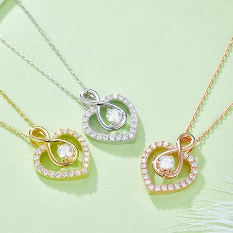 1 Carat Moissanite 925 Sterling Silver Heart Shape Necklace 1 Carat Moissanite 925 Sterling Silver Heart Shape Necklace