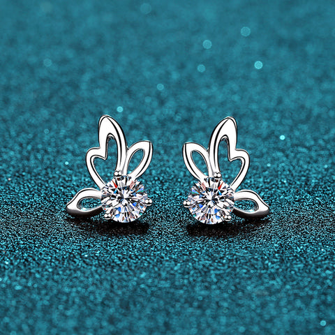 1 Carat Moissanite Butterfly Shape Earrings 1 Carat Moissanite Butterfly Shape Earrings