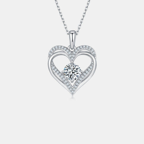 1.2 Carat Moissanite 925 Sterling Silver Heart Necklace 1.2 Carat Moissanite 925 Sterling Silver Heart Necklace