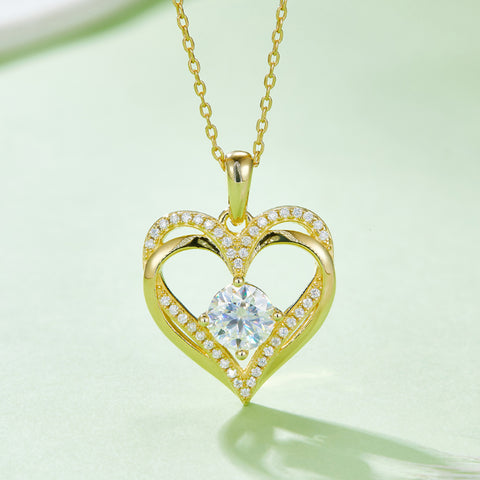1.2 Carat Moissanite 925 Sterling Silver Heart Necklace 1.2 Carat Moissanite 925 Sterling Silver Heart Necklace