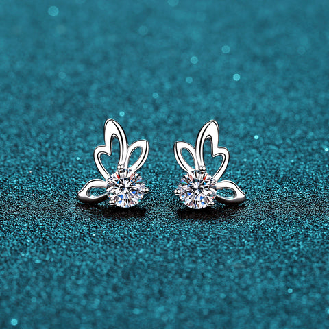 1 Carat Moissanite Butterfly Shape Earrings 1 Carat Moissanite Butterfly Shape Earrings