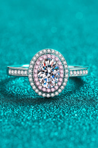 1 Carat Moissanite 925 Sterling Silver Halo Ring 1 Carat Moissanite 925 Sterling Silver Halo Ring