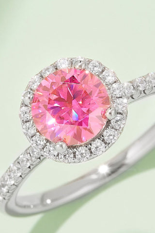 1 Carat Moissanite 925 Sterling Silver Halo Ring 1 Carat Moissanite 925 Sterling Silver Halo Ring