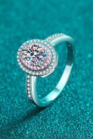 1 Carat Moissanite 925 Sterling Silver Halo Ring 1 Carat Moissanite 925 Sterling Silver Halo Ring