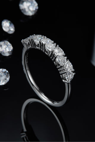 1 Carat Moissanite 925 Sterling Silver Half-Eternity Ring 1 Carat Moissanite 925 Sterling Silver Half-Eternity Ring