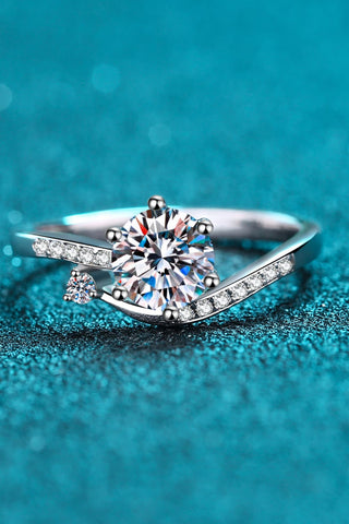 1 Carat Moissanite 925 Sterling Silver Bypass Ring 1 Carat Moissanite 925 Sterling Silver Bypass Ring
