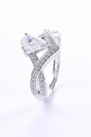 1 Carat Moissanite Teardrop 925 Sterling Silver Ring 1 Carat Moissanite Teardrop 925 Sterling Silver Ring
