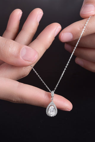 1.5 Carat Moissanite 925 Sterling Silver Teardrop Necklace 1.5 Carat Moissanite 925 Sterling Silver Teardrop Necklace