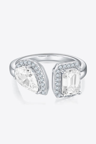 1 Carat Moissanite 925 Sterling Silver Open Ring 1 Carat Moissanite 925 Sterling Silver Open Ring
