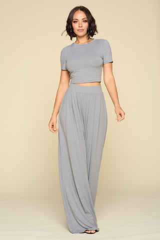 Crop Top And Palazzo Pants Set Crop Top And Palazzo Pants Set