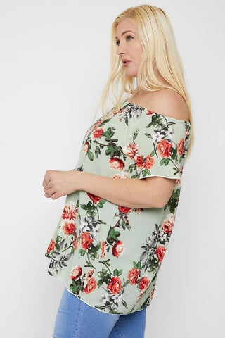 Floral Print Off The Shoulder Top Floral Print Off The Shoulder Top