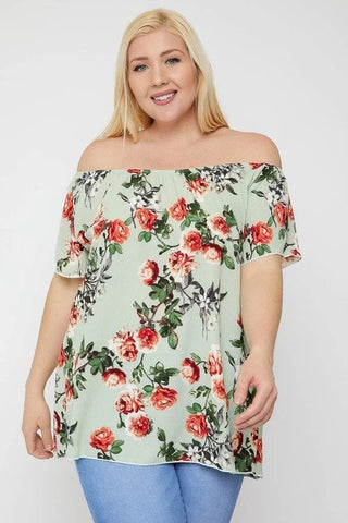Floral Print Off The Shoulder Top Floral Print Off The Shoulder Top