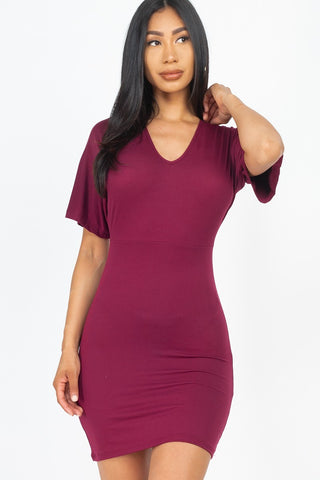 Dolman Sleeves Solid Mini Dress Dolman Sleeves Solid Mini Dress