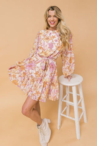 A Printed Woven Mini Dress A Printed Woven Mini Dress