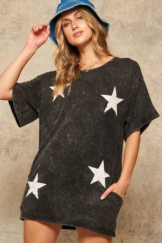 A Mineral-washed Mini Dress A Mineral-washed Mini Dress