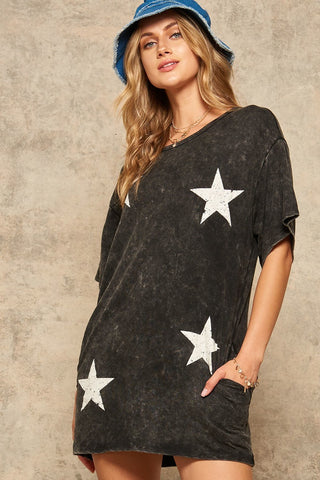 A Mineral-washed Mini Dress A Mineral-washed Mini Dress