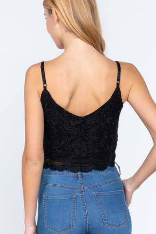 Crochet Lace Cami Woven Top Crochet Lace Cami Woven Top