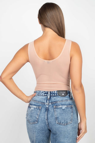 Scoop Neck Mesh Bodysuit Scoop Neck Mesh Bodysuit