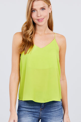Double V-neck Cami Woven Top Double V-neck Cami Woven Top