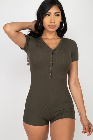Button Trim Romper Button Trim Romper