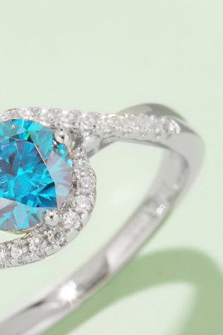1 Carat Moissanite Contrast 925 Sterling Silver Ring 1 Carat Moissanite Contrast 925 Sterling Silver Ring