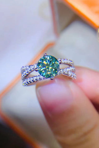 1 Carat Moissanite Contrast 925 Sterling Silver Ring 1 Carat Moissanite Contrast 925 Sterling Silver Ring